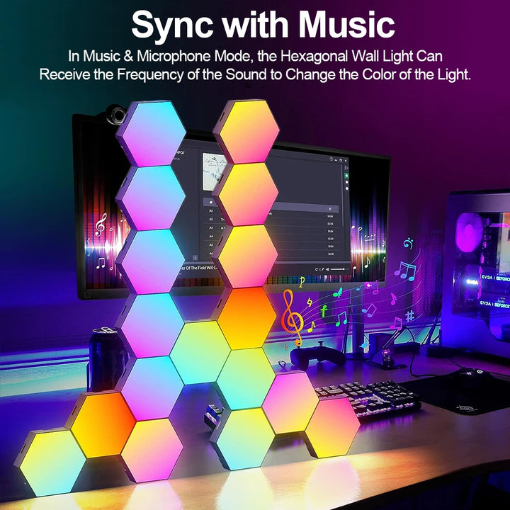 Smart Hexagon RGB Wall Lights